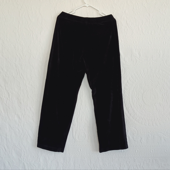 Talbots Black Velour Track Pants Y2k Soft Comfy Lounge wear Sweatpants EUC Cute - Picture 7 of 8